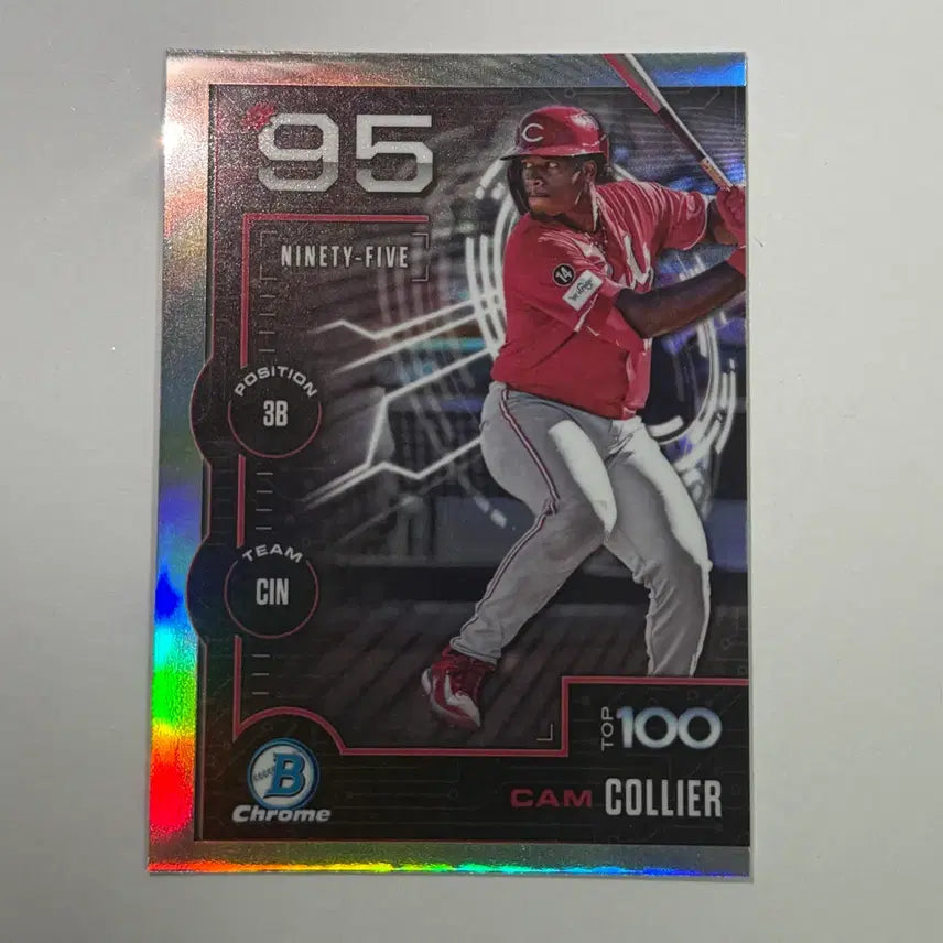 [BUNJANG] Cincinnati Reds "Top 100" Nolan Bowman Chrome Baseball Card / 신시내티 캠 콜리어 TOP100 바우만크롬 야구 카드