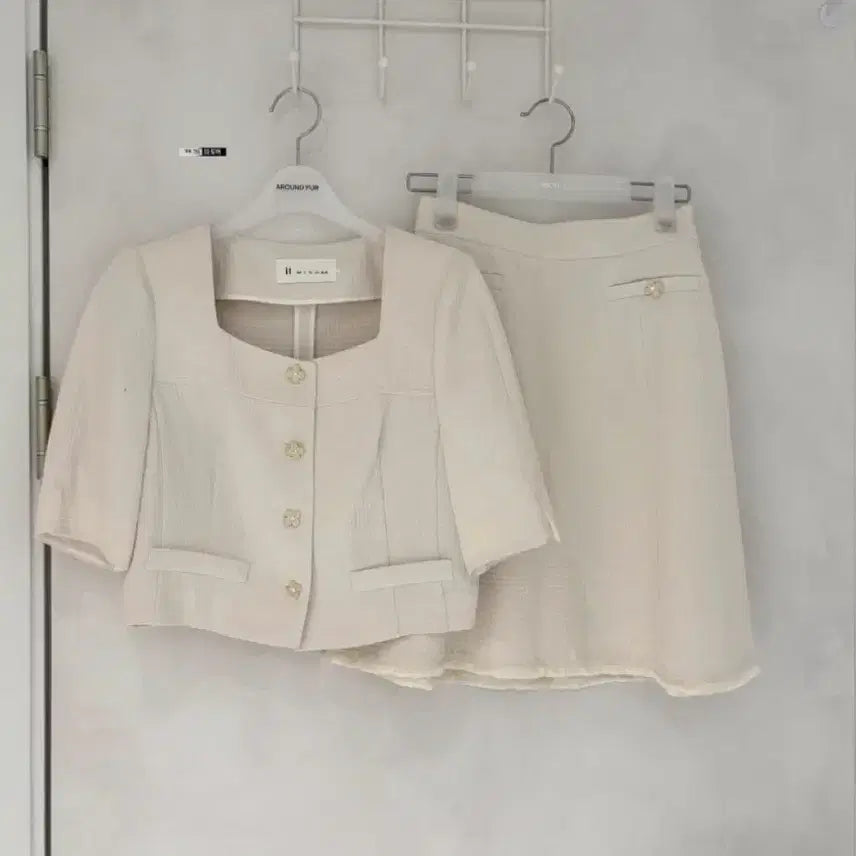 [BUNJANG] It Misha Button Jacket Skirt Set Ivory / 새상품) 잇미샤 버튼 자켓 스커트 셋업 아이보리 44