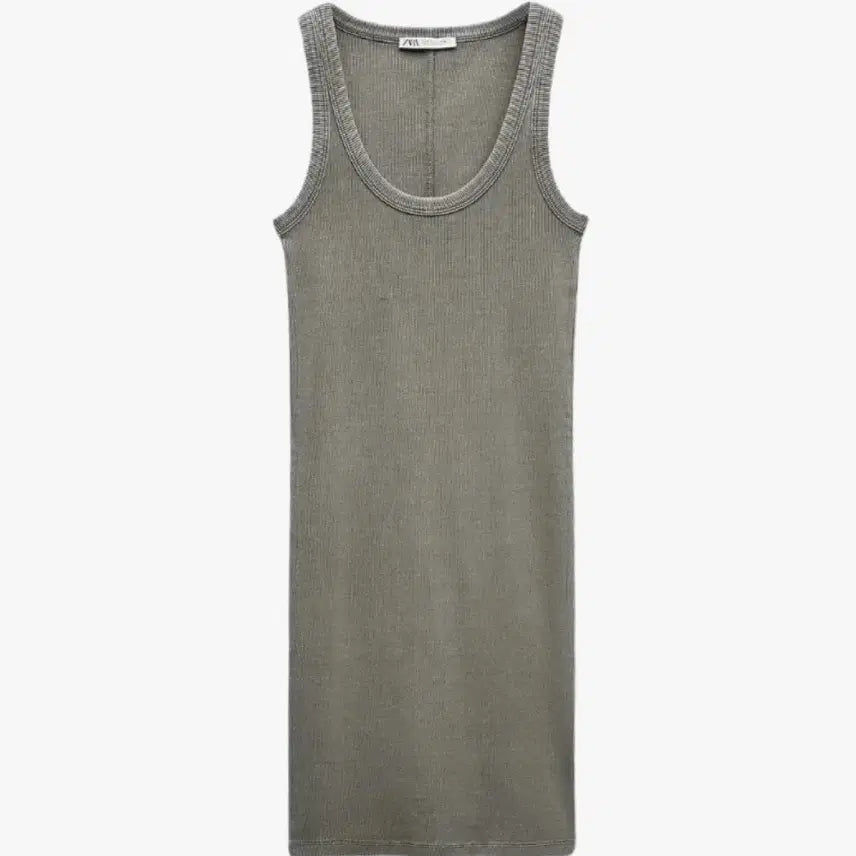[BUNJANG] ZARA Washed Effect Ribbed Sleeveless Dress / ZARA 워싱 이펙트 리브드 민소매 원피스