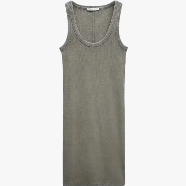 [BUNJANG] ZARA Washed Effect Ribbed Sleeveless Dress / ZARA 워싱 이펙트 리브드 민소매 원피스