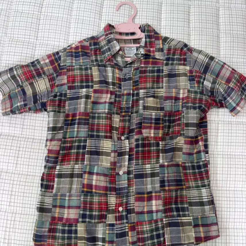 [BUNJANG] Cocomoori Kamere Vintage Suzuko Patchwork Check Shirt / 코코모리 /카메빈티지/스즈코 / 패치워크 체크 남방