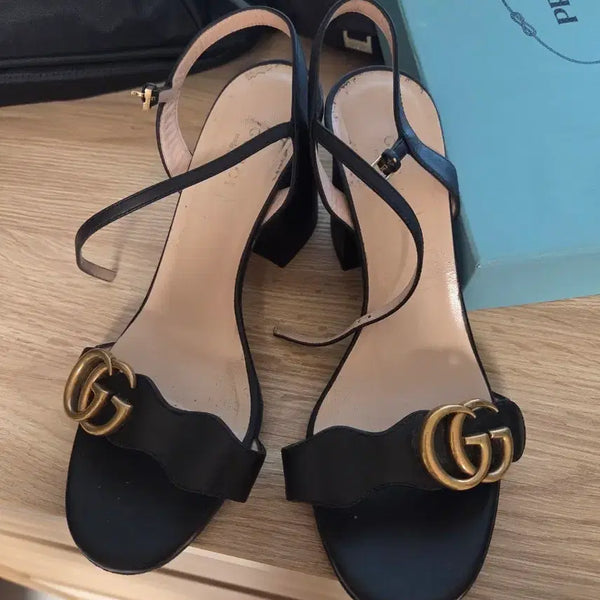[BUNJANG] Gucci GG Logo Sandals Black / 구찌 GG 로고 샌들 블랙