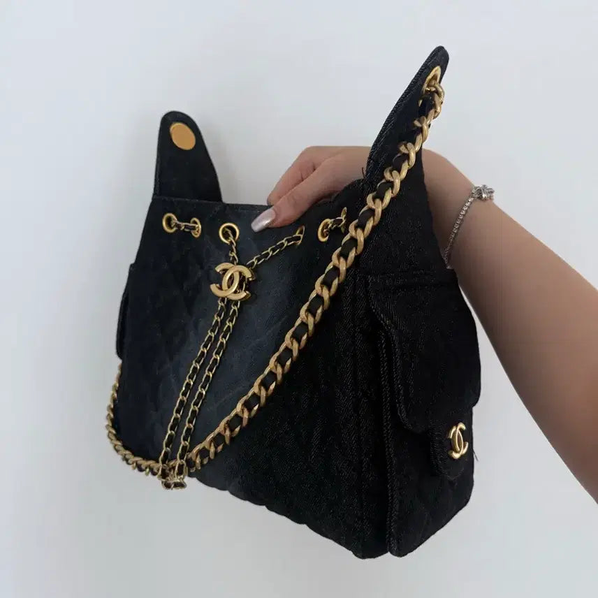 [BUNJANG] Chanel 25 Bag Denim Shoulder Bag / 샤넬 25백 데님
