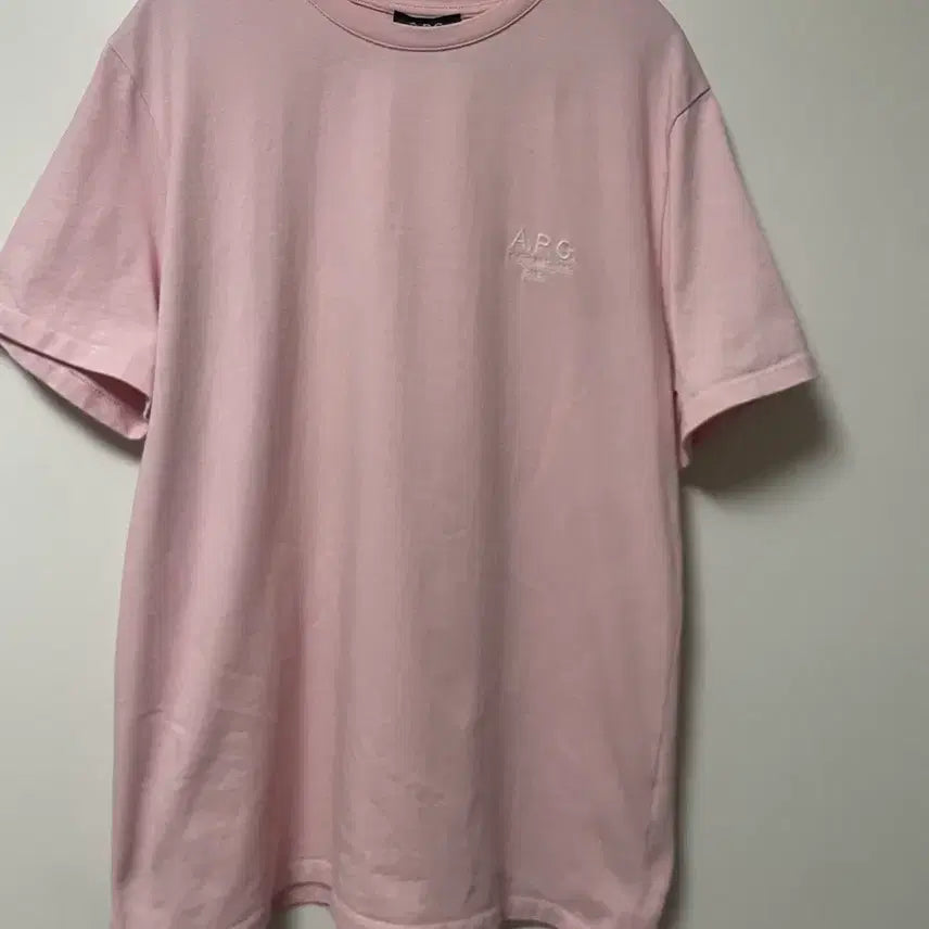 [BUNJANG] A.P.C. Embroidered Logo Short Sleeve T-Shirt Pink XL / 아페쎄 자수 로고 반팔티