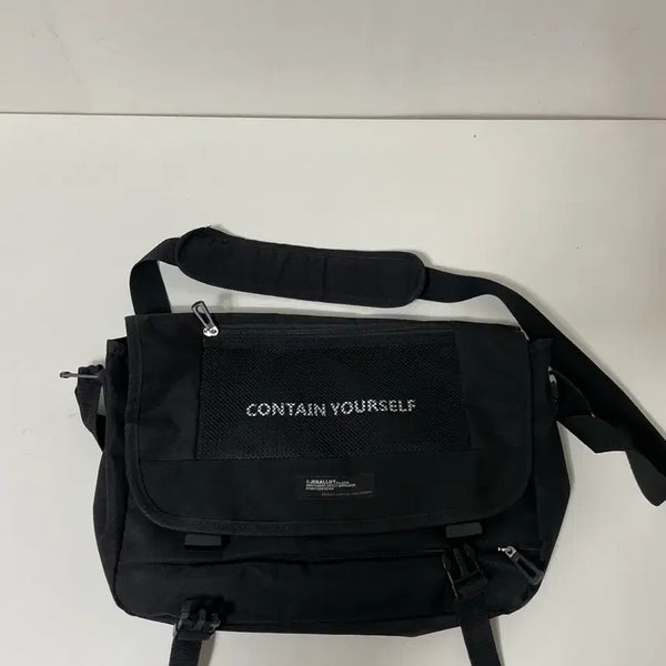[BUNJANG] Black Leather Crossbody Bag / 블랙 크로스백 가방