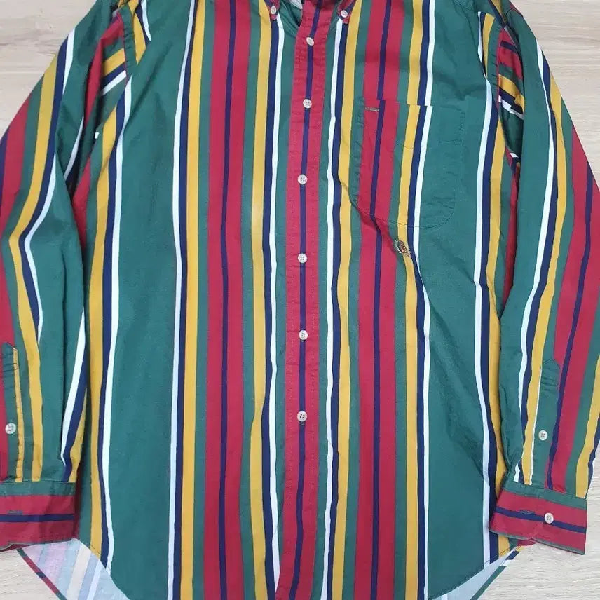 [BUNJANG] Tommy Hilfiger 90s Multicolor Stripe Long Sleeve Shirt L / 타미힐피거90년대멀티컬러셔츠L