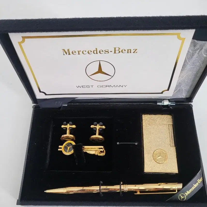 [BUNJANG] Mercedes-Benz Men's Gift Set (Ballpoint Pen, Cuffs, Tie Pin) / 벤츠 남성용 기프트 세트 (볼펜, 커프스, 넥타이핀)