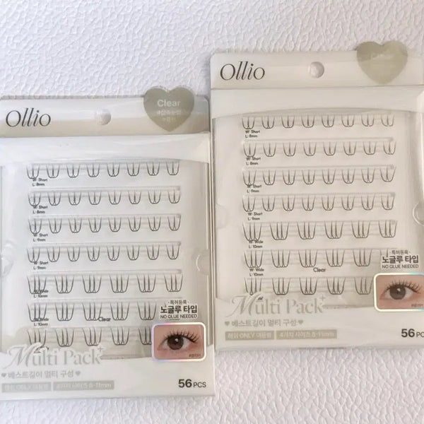 [BUNJANG] Olio No-Glue Eyelashes Multi-Pack Plus Clear 56PCS / [미개봉 새상품]올리오 노글루 속눈썹 멀티팩 플러스 클리어 56PCS