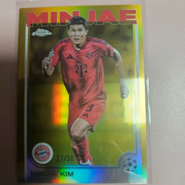 [BUNJANG] Kim Min Jae 50-Piece Limited Edition 2024 Topps Chrome Refractor Card / 축구)김민재 50장 한정 2024 탑스크롬 리플렉터 카드