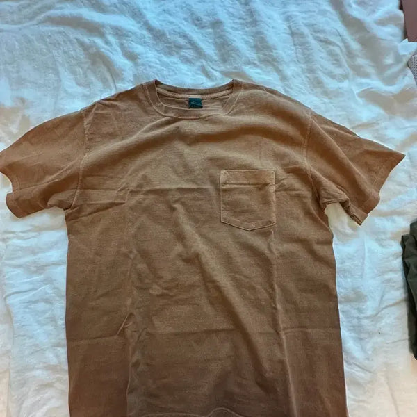 [BUNJANG] Good On Heavy Cotton Pocket T-Shirt, Large, Brown / 굿온 포켓 헤비코튼 반팔티 라지