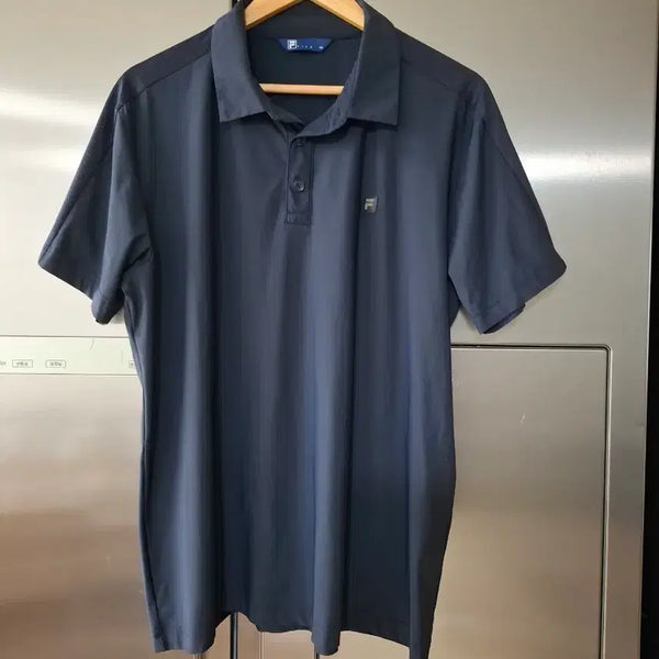 [BUNJANG] Fila Men's Navy Short Sleeve Polo T-Shirt / 휠라 남성 반팔 카라티 네이비