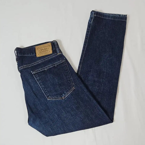 [BUNJANG] Polo Ralph Lauren RL Denim Pants with Leather Patch / 폴로 랄프로렌 가죽패치 RL 데님팬츠 진 스판 밴딩 청바지 30 정품