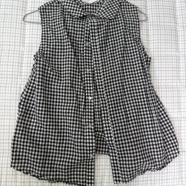 [BUNJANG] Cocomore Suzko Sleeveless Shirt Checkered Pattern / 코코모리 /카메/스즈코 체크무늬 민소매 셔츠