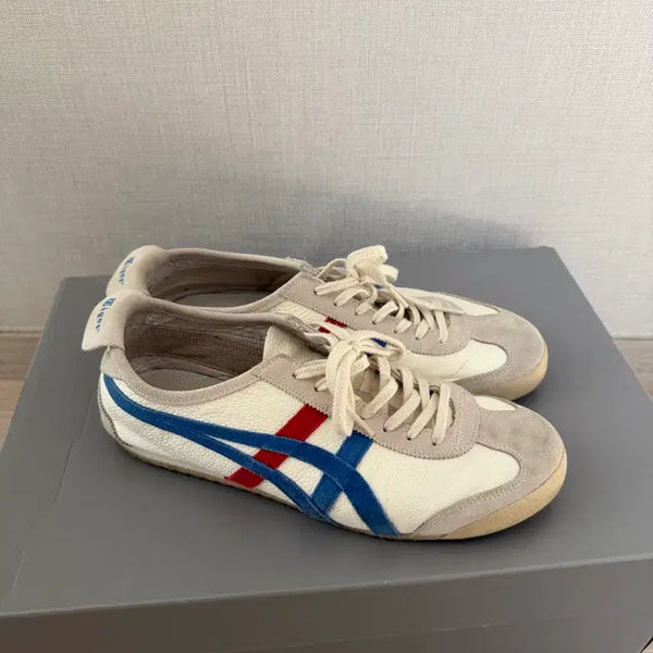 [BUNJANG] Onitsuka Tiger Mexico 66 White/Red/Blue Sneakers / 오니츠카타이거 멕시코 66 흰/빨/파
