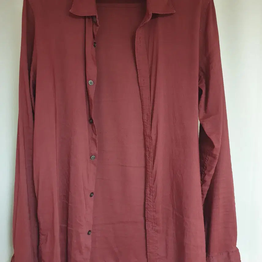 [BUNJANG] DKNY Linen Shirt Wine M (95) / [M(95사이즈 정도)] 한섬 DKNY 린넨 셔츠 와인