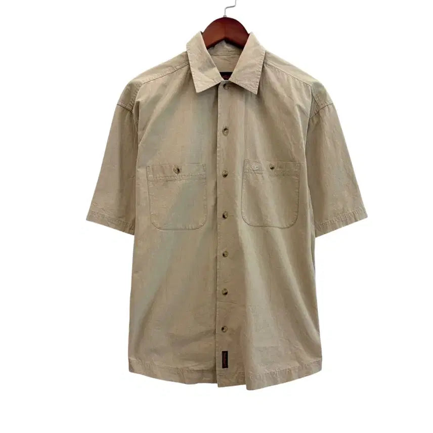 [BUNJANG] Timberland Vintage Short Sleeve Shirt Beige / 팀버랜드 빈티지 반팔 셔츠 베이지 (S/실사이즈100~105)