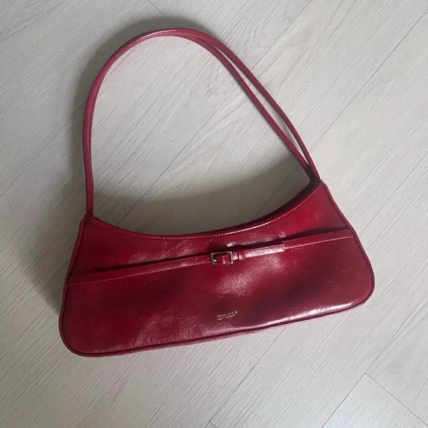 [BUNJANG] TTIMAB Mini Buckle Small Baguette Bag - Fishnet Stockings Red / 티티맙 미니버클 스몰 바게트백 - Fishnet Stockings Red