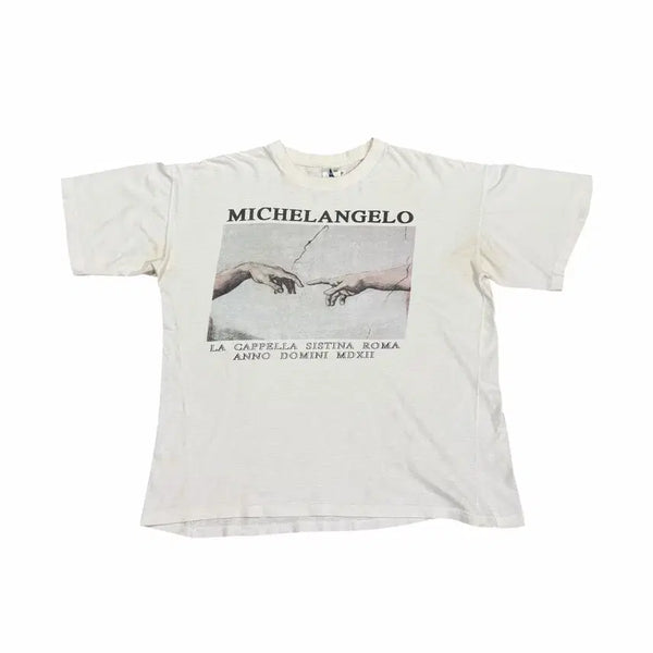 [BUNJANG] Vintage 90s Michelangelo 'The Creation of Adam' Art T-Shirt / 빈티지 90s 미켈란젤로 아담의창조 아트 티셔츠