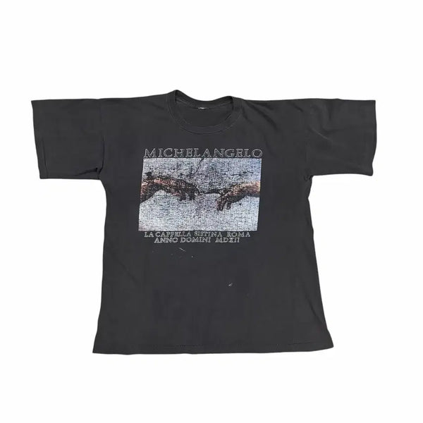 [BUNJANG] Vintage 90s Michelangelo 'The Creation of Adam' T-Shirt / 빈티지 90s 미켈란젤로 아담의창조 티셔츠