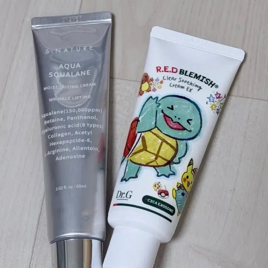 [BUNJANG] Dr.G Red Blemish Soothing Cream EX & S N Nature Aqua Squalane Moisturizing Cream Set / 닥터지 레드 블레미쉬 & 에스네이처 아쿠아 스쿠알란