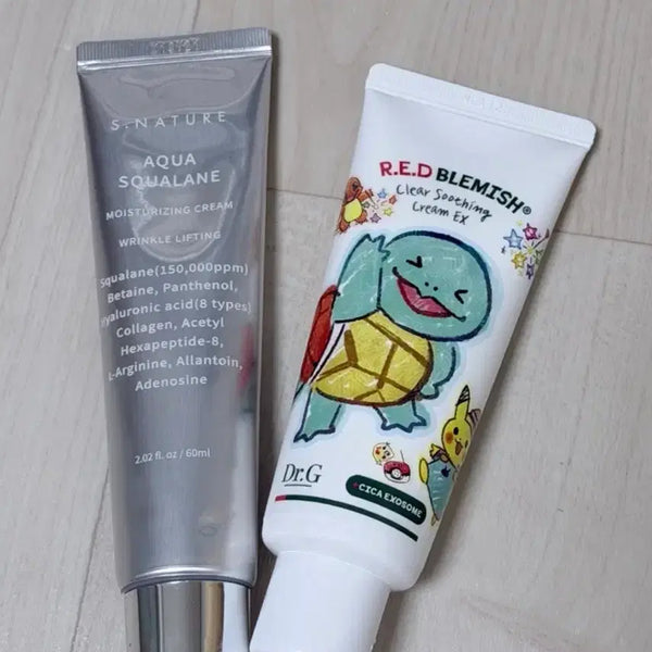 [BUNJANG] Dr.G Red Blemish Soothing Cream EX & S N Nature Aqua Squalane Moisturizing Cream Set / 닥터지 레드 블레미쉬 & 에스네이처 아쿠아 스쿠알란