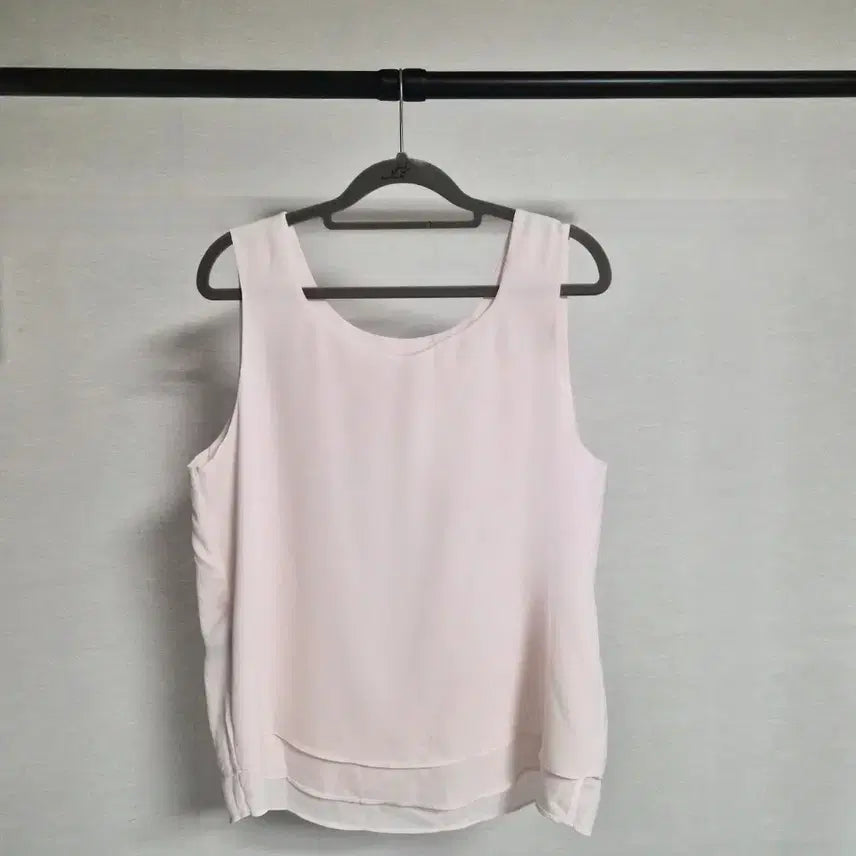 [BUNJANG] Women's Sleeveless Chiffon Blouse - Pink / 새옷 L) 여성 민소매 쉬폰 블라우스