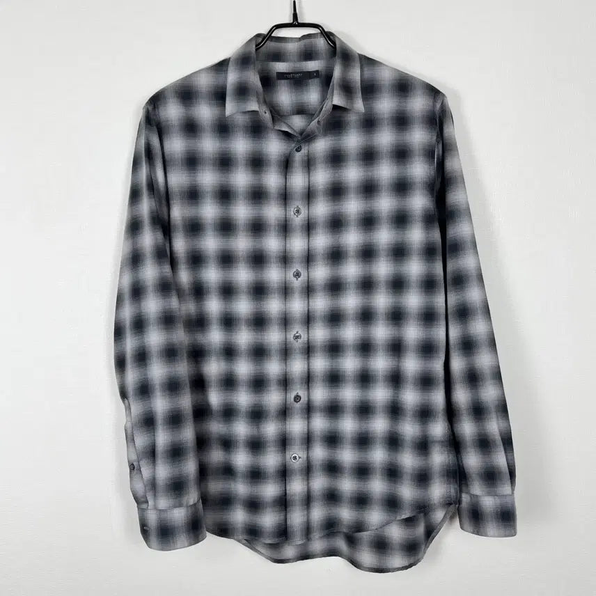 [BUNJANG] Jil Stuart Black Check Shirt Men's M / 질스튜어트 블랙 체크 셔츠 남방 남M 라덴 빈티지