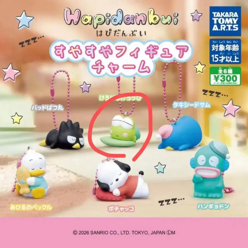 [BUNJANG] Sanrio Happy Dan V "Saekun Saekun" Kerokeroppi Gacha / 산리오 해피단브이 새근새근 케로케로피 가챠