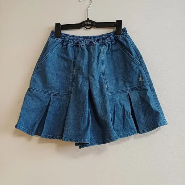 [BUNJANG] Beanpole Denim Culotte Pleats Shorts / 빈폴 데님 큐롯 플리츠 판매합니다
