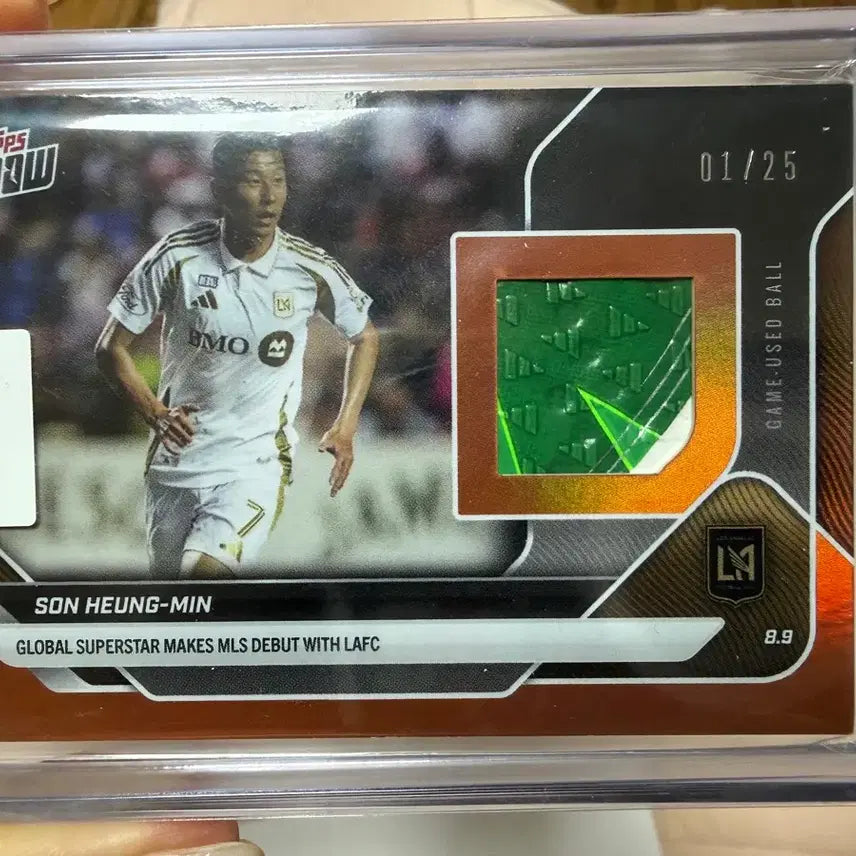 [BUNJANG] Son Heung-min LAFC Debut Topps Card Orange Edition with Soccer Ball Piece (Limited Edition 1/25) / 손흥민 lafc 데뷔 탑카드 오렌지 /랠릭: 축구공 조각