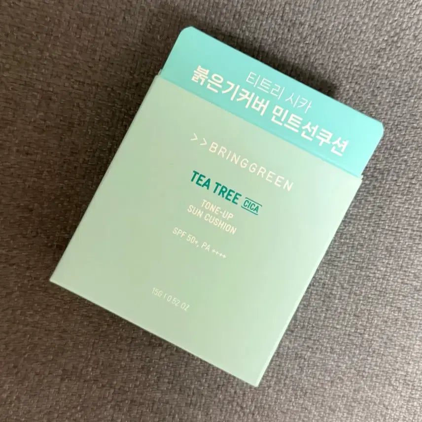 [BUNJANG] Bring Green Tea Tree Cica Tone-Up Sun Cushion New / 브링그린 티트리 시카 톤업 선 쿠션 새상품