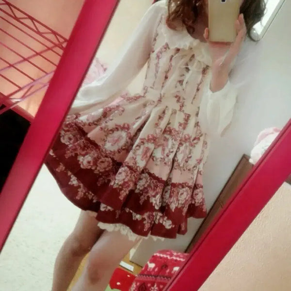 [BUNJANG] LIZ LISA Classic Floral Blouse and Skirt Setup / 리즈리사 고전 핀터깔 대대장 히메카지 라떼갸루 히메갸루 로걀 탑스카판셋업