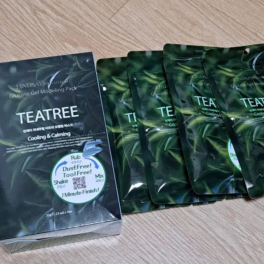 [BUNJANG] Lindsay Lineatural Tea Tree Modeling Mask (9 Count) / 린제이 리네추럴 티트리 모델링 마스크 9개