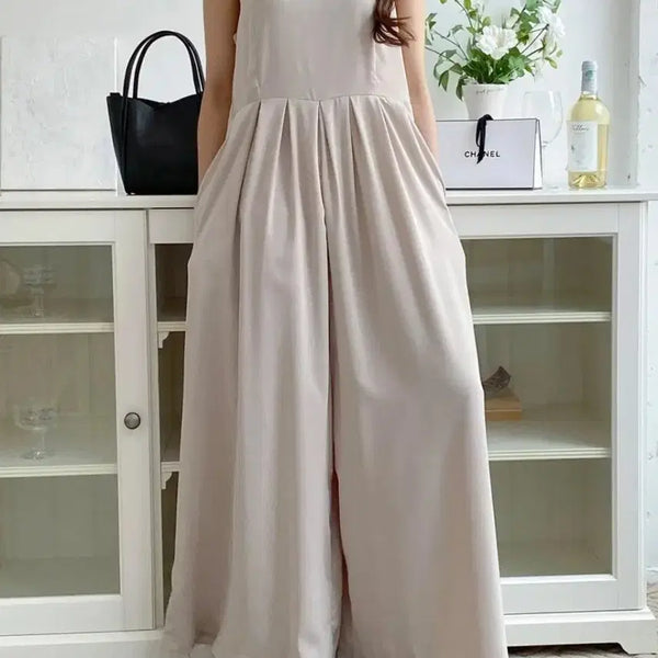 [BUNJANG] Pleated Bustier Jumpsuit / 플리츠 뷔스티에 점프수트