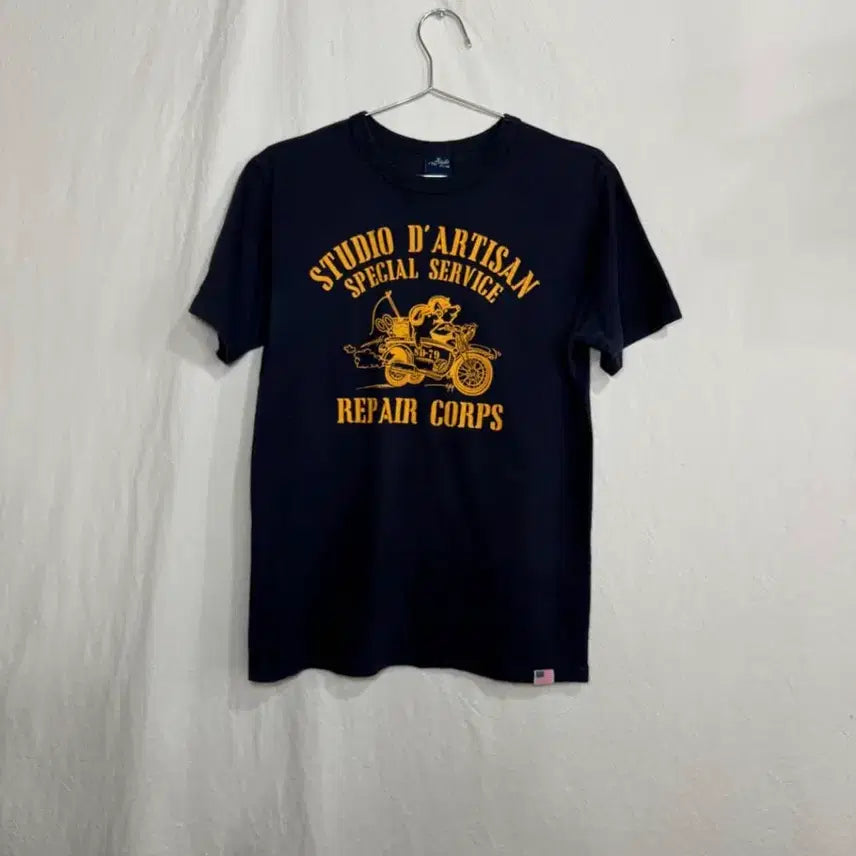 [BUNJANG] Studio Dachisan Short Sleeve T-Shirt Navy S / 스튜디오 다치산 반팔 티셔츠 네이비 s