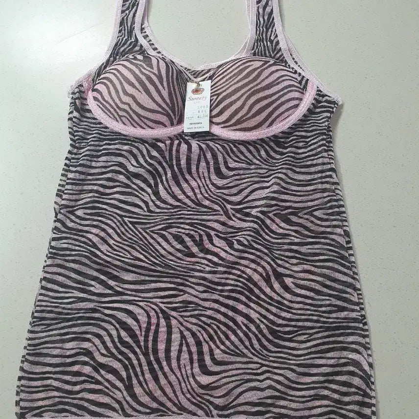 [BUNJANG] Pink Zebra Pattern Women's Cami Bra 5 Piece Bundle Set / (새상품)핑크 지브라 여성 캡브라나시 80L 5개