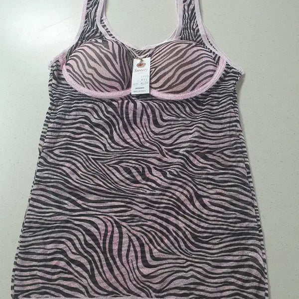 [BUNJANG] Pink Zebra Pattern Women's Cami Bra 5 Piece Bundle Set / (새상품)핑크 지브라 여성 캡브라나시 80L 5개