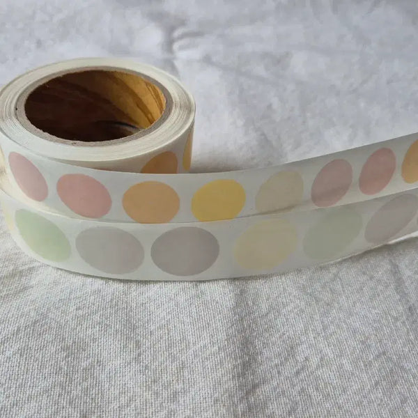 [BUNJANG] Polka Dot Round Pastel Diary Decoration Sticker Set (2 Rolls) / 땡땡이 원형 파스텔 다꾸 스티커 포용