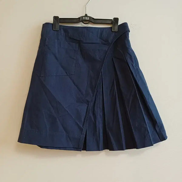 [BUNJANG] Ethos Half Pleats Midi Skirt Navy L / 에토스 하프 플리츠 미디스커트 L 판매합니다