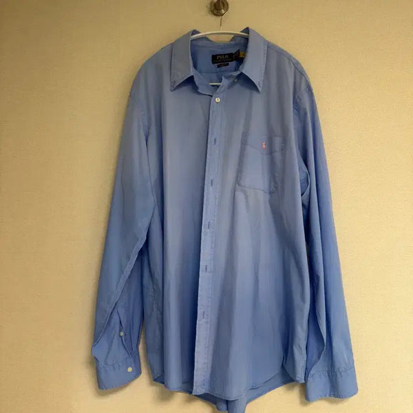 [BUNJANG] Polo Ralph Lauren Classic Fit Washed Poplin Shirt - Harbor Island Blue (XXL) / [XXL] 폴로 클래식핏 워시드 포플린 셔츠