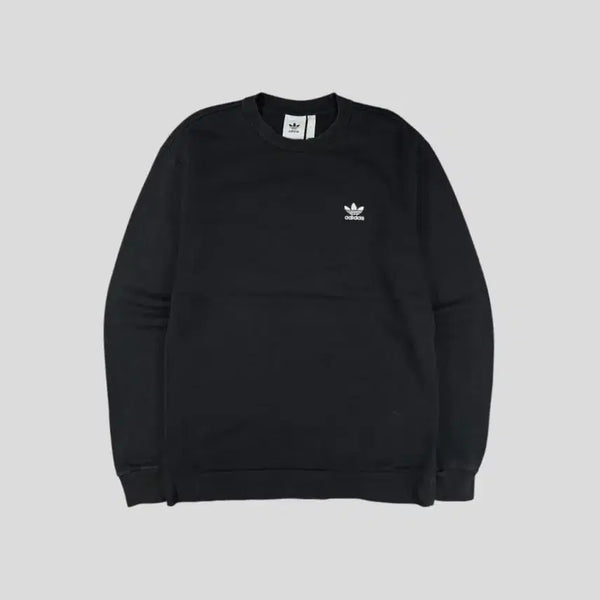 [BUNJANG] Adidas Pigment Trefoil Logo Cotton Sweatshirt / 아디다스 피그먼트 블랙 화이트 트레포일 로고 코튼 스웻 맨투맨 티셔츠 L
