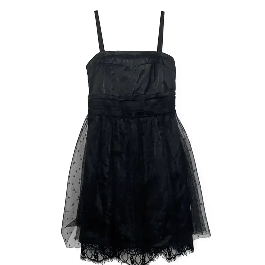 [BUNJANG] Gothic Punk Style Bustier Tulle Dress / 공겜여주 고딕 고스 펑크 대장템 블랙 뷔스티에 튤 원피스 (착샷o)
