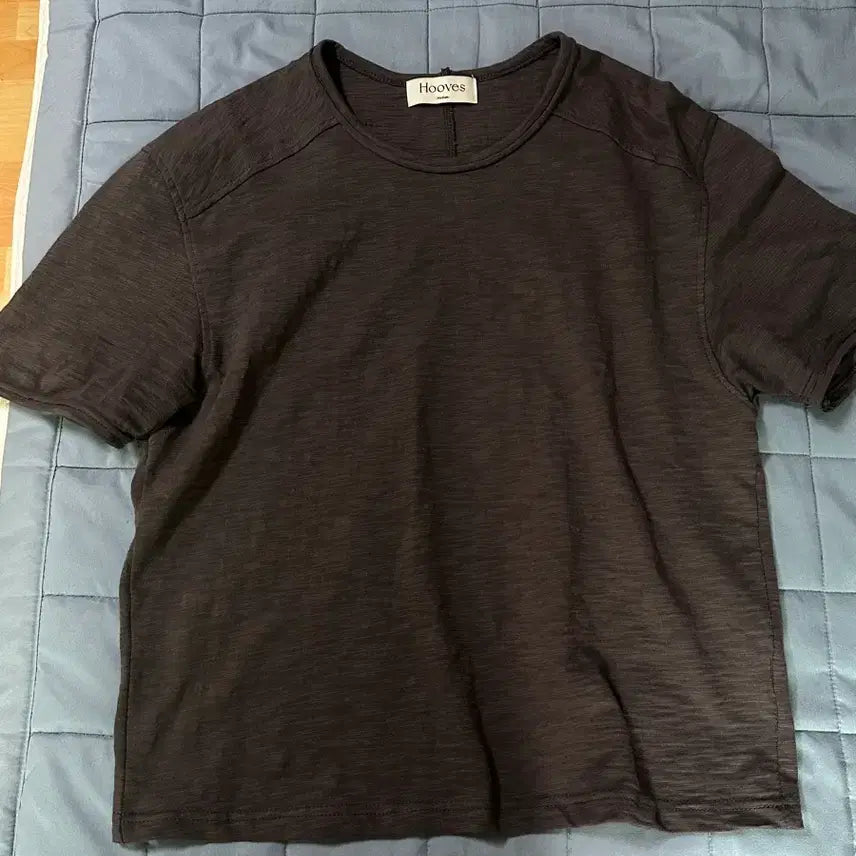 [BUNJANG] HOOFS Vintage Slub Cropped Short Sleeve T-Shirt - Purple Charcoal / M / 후브스 빈티지 슬럽 크롭 반팔티 - 퍼플 차콜 / M