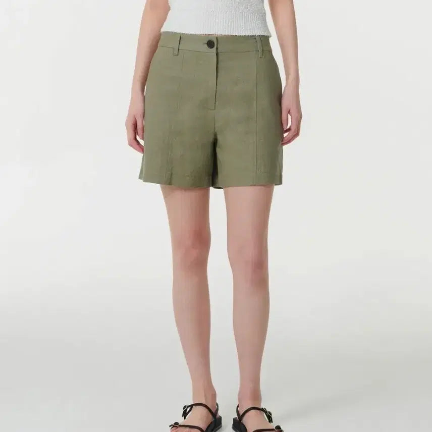 [BUNJANG] Musinsa Standard Linen Blend Shorts Light Khaki / 무신사스탠다드 린넨 블렌드 쇼츠 라이트카키