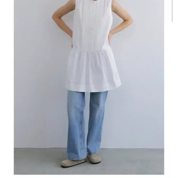 [BUNJANG] AANAUDE Pintuck Shirt Dress White / 어나우드 핀턱 셔츠 원피스 화이트