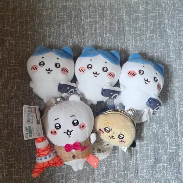 [BUNJANG] Cheekawaii Character Keychain Plush Set (5 Types) / 치이카와 키링 인형 5종 세트