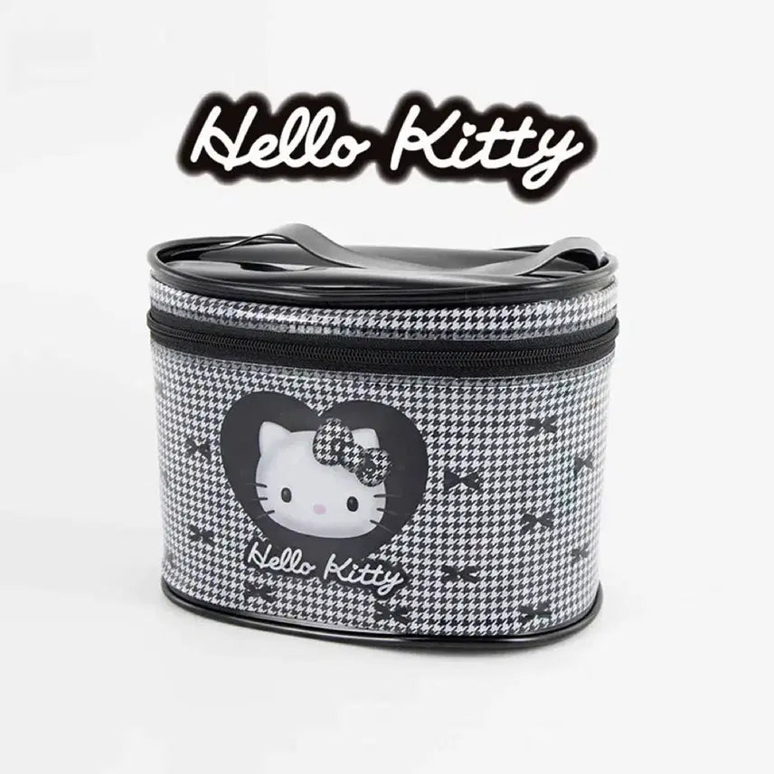 [BUNJANG] Hello Kitty Monotone Black Bunny Handle PVC Pouch / 헬로키티 모노톤 블랙 버니티 원형 손잡이 PVC 파우치