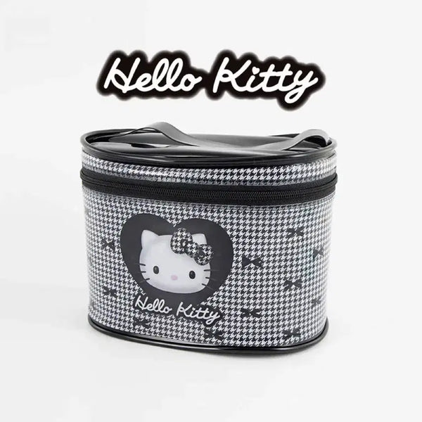 [BUNJANG] Hello Kitty Monotone Black Bunny Handle PVC Pouch / 헬로키티 모노톤 블랙 버니티 원형 손잡이 PVC 파우치