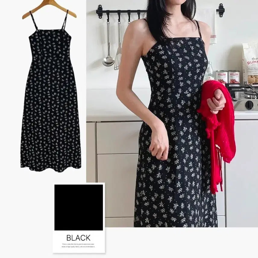 [BUNJANG] Daisy Wrinkle Sleeveless Long Dress Black / 데이지 링클 나시 롱원피스 블랙