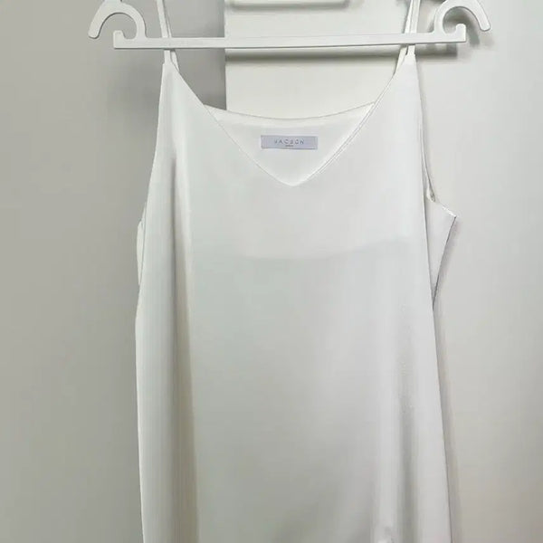 [BUNJANG] White Satin Camisole Blouse / 화이트 새틴 나시 블라우스